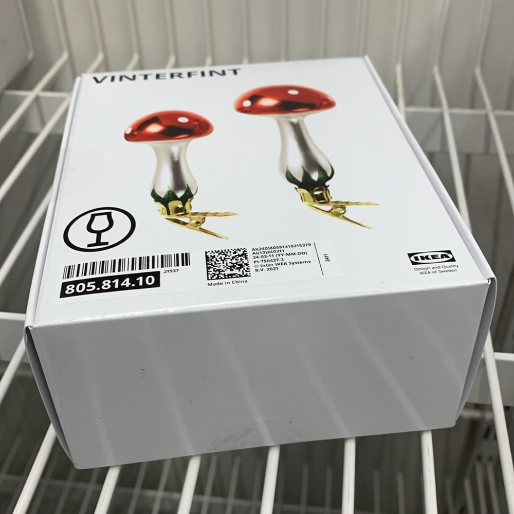 Ikea mushroom Christmas tree decor clip on holiday ornaments decorations nwt - Picture 13 of 15